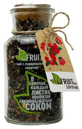 BEFRUITBE cокочай чёрный ананас клубника и мята стекло 65г